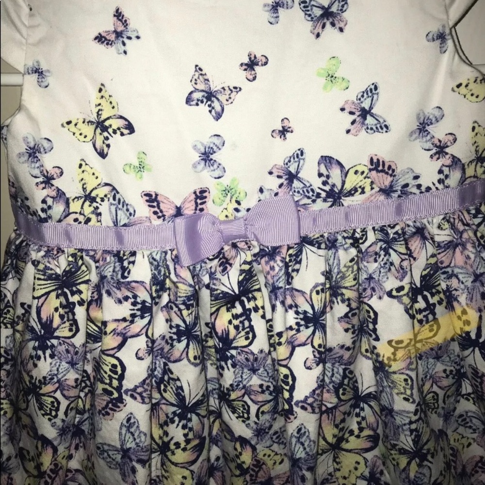 SHRINKING VIOLET Girls Dress White And Butterfly
